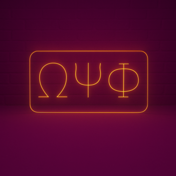 Omega Psi Phi ΩΨΦ LED Neon Sign Celebrating Friendship and Brotherhood