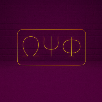 Omega Psi Phi ΩΨΦ LED Neon Sign Celebrating Friendship and Brotherhood