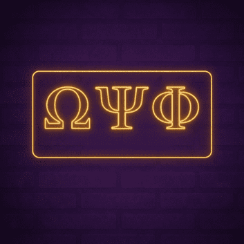 Omega Psi Phi ΩΨΦ LED Neon Sign Celebrating Brotherhood and Service