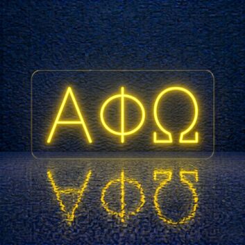 Alpha Phi Omega ΑΦΩ LED Neon Sign Celebrating Leadership, Friendship, and Service