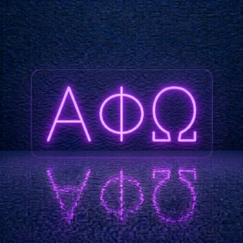 Alpha Phi Omega ΑΦΩ LED Neon Sign Celebrating Leadership, Friendship, and Service