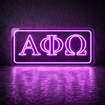 Alpha Phi Omega ΑΦΩ LED Neon Sign Celebrating Service and Leadership