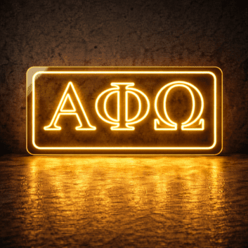 Alpha Phi Omega ΑΦΩ LED Neon Sign Celebrating Service and Leadership