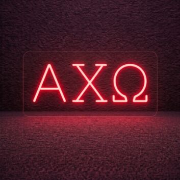 Alpha Chi Omega ΑΧΩ LED Neon Sign Celebrating Sisterhood and Strength