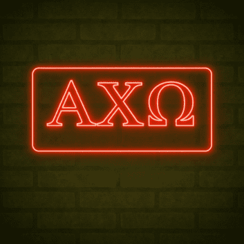 Alpha Chi Omega ΑΧΩ LED Neon Sign Celebrating Sisterhood and Empowerment