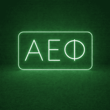 Alpha Epsilon Phi ΑΕΦ LED Neon Sign Celebrating Sisterhood and Empowerment