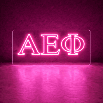 Alpha Epsilon Phi ΑΕΦ LED Neon Sign Celebrating Sisterhood and Unity
