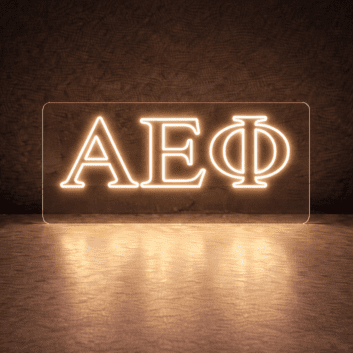 Alpha Epsilon Phi ΑΕΦ LED Neon Sign Celebrating Sisterhood and Unity