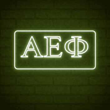 Alpha Epsilon Phi ΑΕΦ LED Neon Sign Celebrating Sisterhood and Unity