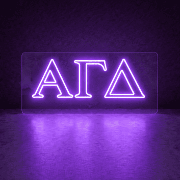 Alpha Gamma Delta ΑΓΔ LED Neon Sign Celebrating Sisterhood and Purpose