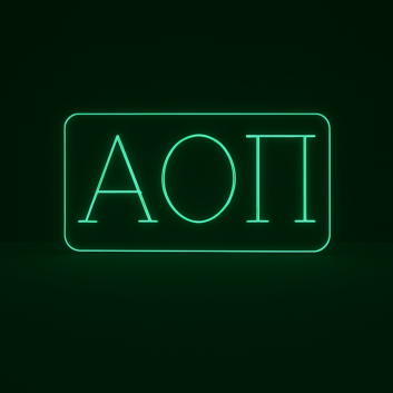 Alpha Omicron Pi ΑΟΠ LED Neon Sign Celebrating Sisterhood and Service