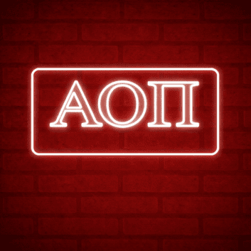 Alpha Omicron Pi ΑΟΠ LED Neon Sign Celebrating Sisterhood and Friendship