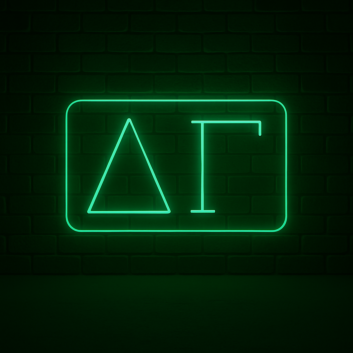 Delta Gamma ΔΓ LED Neon Sign Celebrating Sisterhood and Service