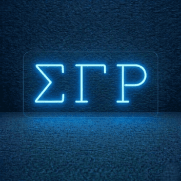 Sigma Gamma Rho ΣΓΡ LED Neon Sign Celebrating Sisterhood and Service