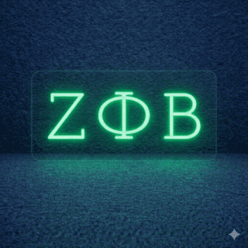 Zeta Phi Beta ΖΦΒ LED Neon Sign Celebrating Sisterhood and Service