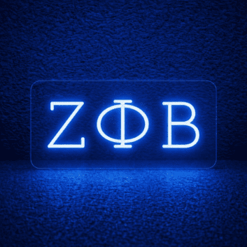 Zeta Phi Beta ΖΦΒ LED Neon Sign Celebrating Sisterhood and Service
