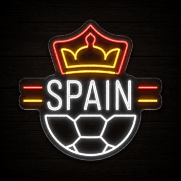 Spain Soccer LED Neon Sign Spanish Crown Football Neon Light Wall Decor for Sports Bar Game Room