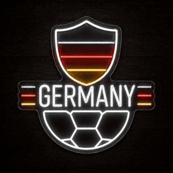 Germany Soccer LED Neon Sign German Flag Football Shield Neon Light Wall Decor for Sports Bar Game Room