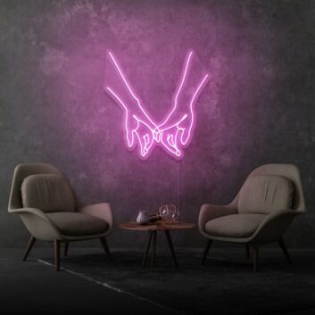 Intertwined Little Finger Aesthetic Neon Light