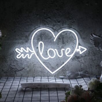 Arrow Heart Love Custom Neon Sign