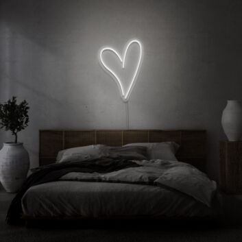 Neon heart light for room