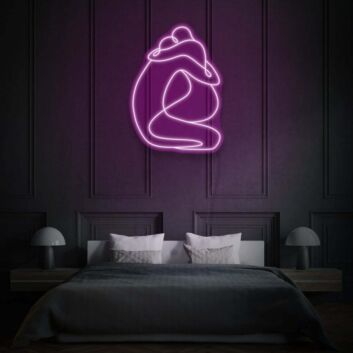 Minimalist Figures Hugging LED Neon Sign