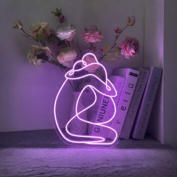 Minimalist Figures Hugging LED Neon Sign