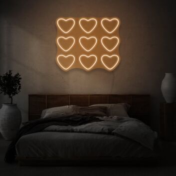 Nine Hearts LED Neon Sign