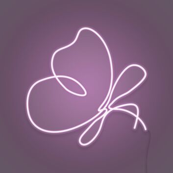 Butterfly Doodle Aesthetic Neon Sign