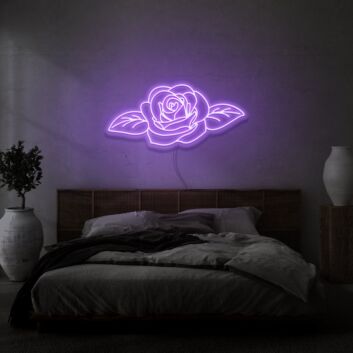 Flower neon light in room
