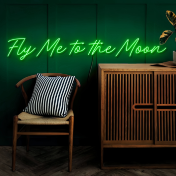 Fly Me to The Moon LED neon sign