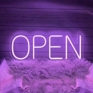Minimalist Open Neon Sign Sleek and Simple Design for Modern Appeal