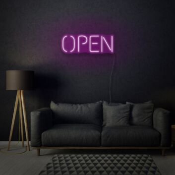 Minimalist Open Neon Sign Sleek and Simple Design for Modern Appeal