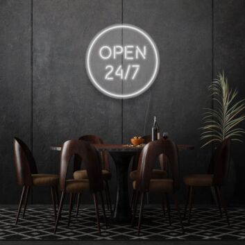 Customize Open 24/7 Round Neon Always Ready and Inviting