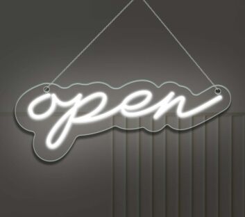 Open Neon Sign Welcoming Glow for All