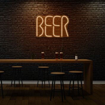 Beer Neon Lettering Celebrating the Brew Life