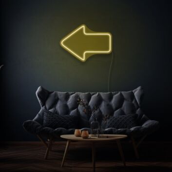 Arrow Pointing Left Neon Directional Cues in Light