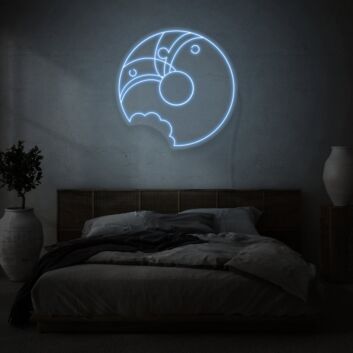 Partially Eaten Donut Neon Whimsy and Appetite