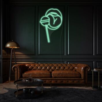 Woman Lips Neon Sign Sensual Beauty Illuminated