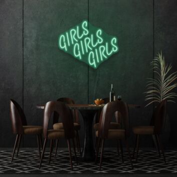 Girl Girl Girl Cursive Neon Feminine Charm and Appeal