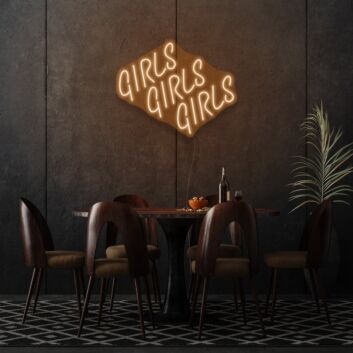 Girl Girl Girl Cursive Neon Feminine Charm and Appeal