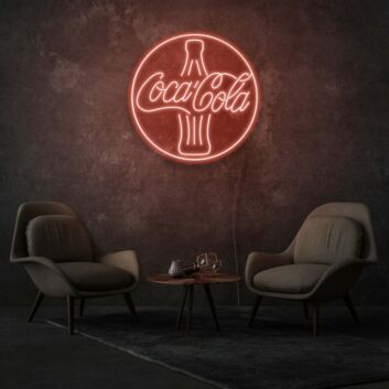 Customize Round CocaCola Neon Iconic Beverage Brand