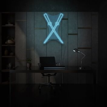 Japanese Swords Neon Cultural Heritage and Strength