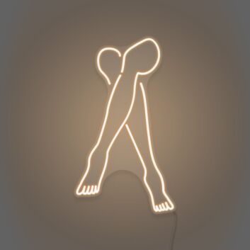 Crossed Legs Neon Elegant and Relaxed Posture