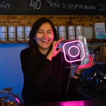 Instagram Logo Neon Modern Social Media Icon