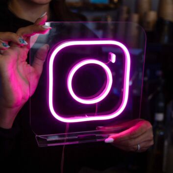 Instagram Logo Neon Modern Social Media Icon