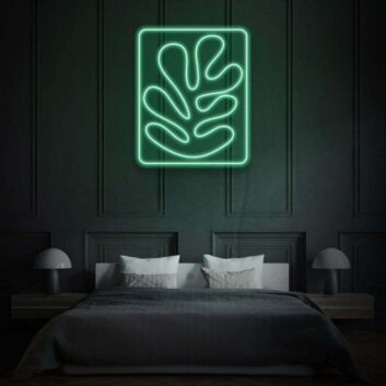 Monstera Inside Square Neon Tropical Elegance