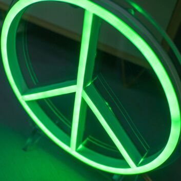 Peace Symbol Neon Universal Message of Harmony