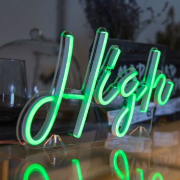 High Neon Sign Cheeky and Energetic Expression