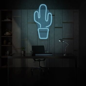 Cactus in Pot Neon Desert Charm in Compact Form